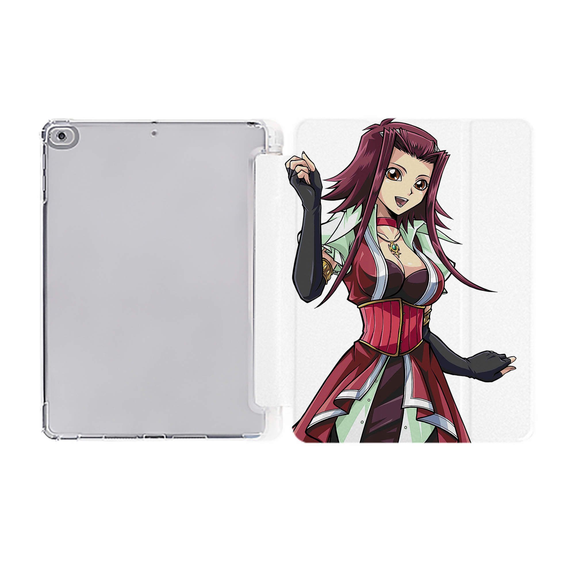 （画像用） 遊☆戯☆王 Yu-Gi-Oh! IPad ケース ペン収納付き 三つ折りスタンド PUレザー×シリコン 対応機種9.5/10.5/10.9インチ